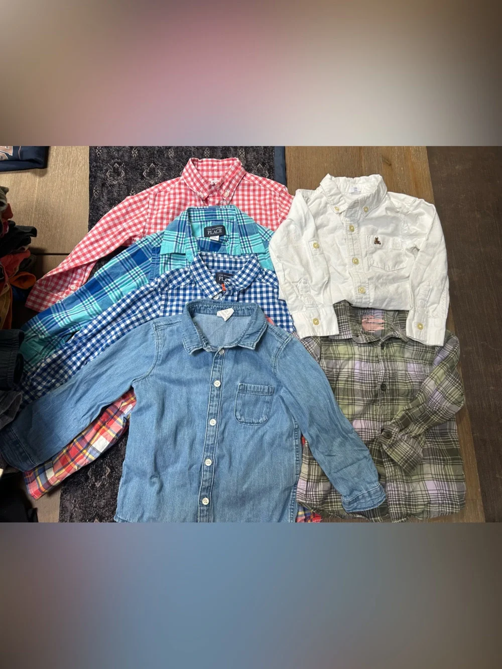 2T Bundle Boys Button-Down Shirt Set - White, Red, Blue, Aqua, Plaid
